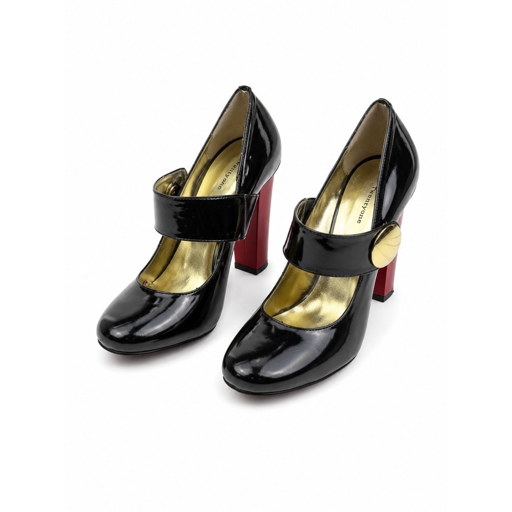 TwentyOne Vintage Y2K Black Patent Mary Jane Block Heels Women's Size 9